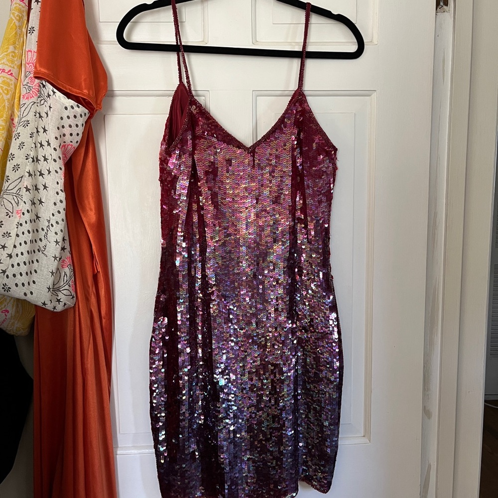 Adrianna Papell Fuchsia Sequin Mini dress